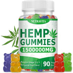 Nutravita natural hemp oil gummies front bottle view