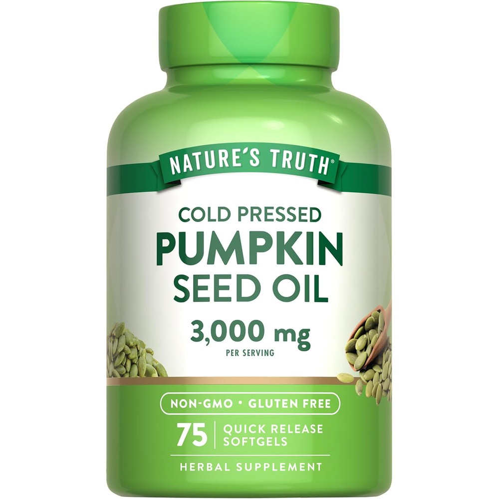 Nature's Truth Pumpkin Seed Oil 3000mg front bottle view