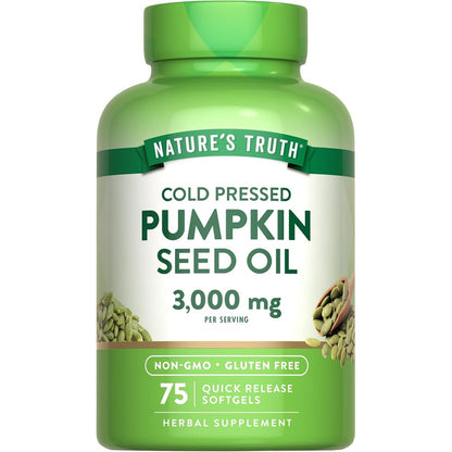 Nature's Truth Pumpkin Seed Oil 3000mg front bottle view