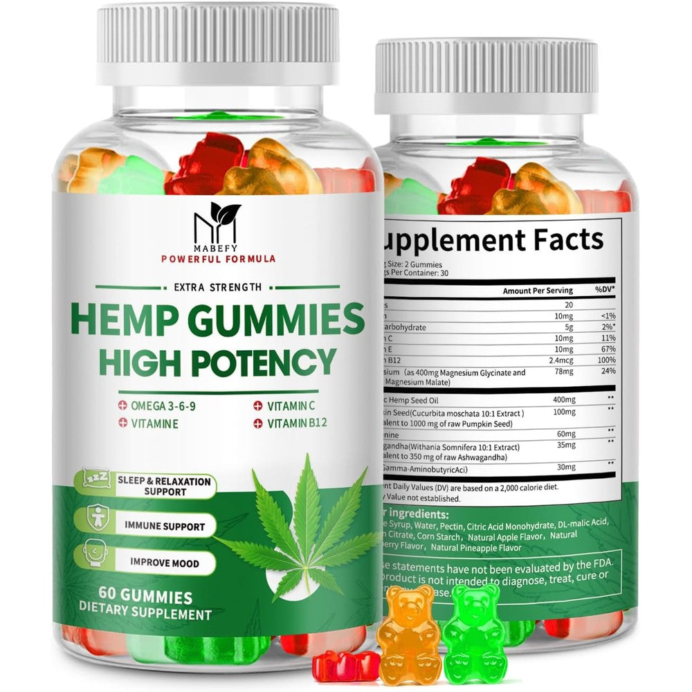 Mabefy High Potency Hemp Gummies 2 Pack front view