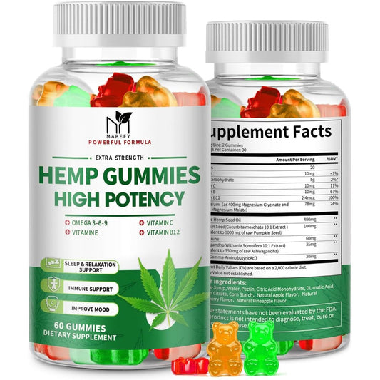 Mabefy High Potency Hemp Gummies 2 Pack front view