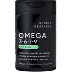 Sports Research vegan omega 3-6-7-9 supplement front view bottle