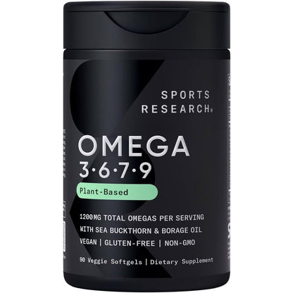 Sports Research Vegan Omega 3-6-7-9 bottle front view
