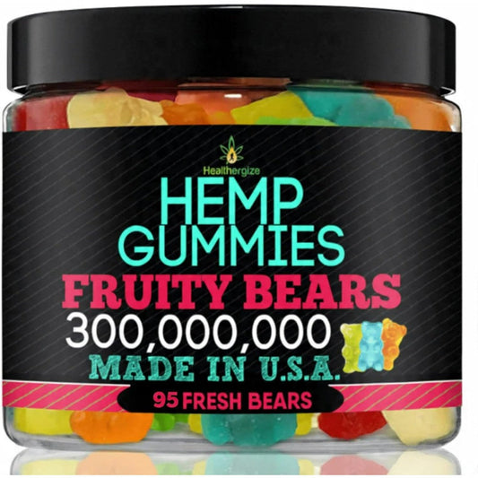 Healthergize Hemp Gummies Fruity Bears front view