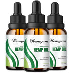 Hemyum hemp oil drops front view bottle and packaging