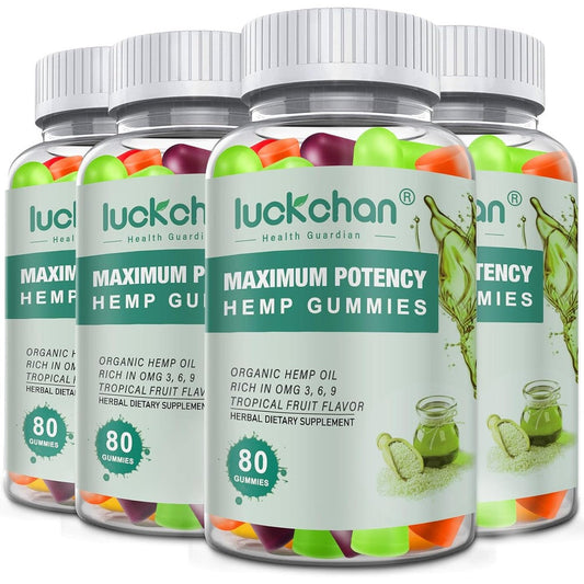 Luckchan high potency hemp gummies 4 pack front view