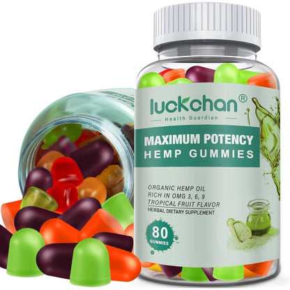 Luckchan Hemp Gummies Extra Strength Fruit Punch bottle front view