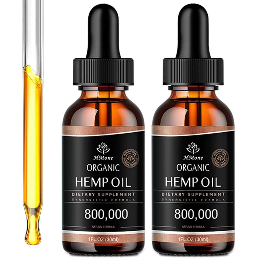 HMone organic hemp oil drops 2 pack front view