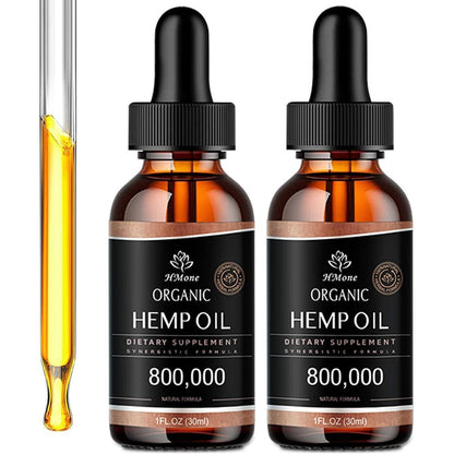HMone organic hemp oil drops 2 pack front view