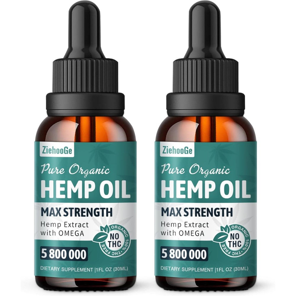 Ziehooge High Potency Hemp Oil Drops front view 2 pack
