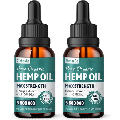 Ziehooge High Potency Hemp Oil Drops front view 2 pack
