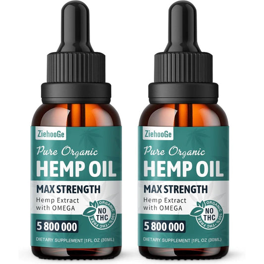 Ziehooge High Potency Hemp Oil Drops front view 2 pack