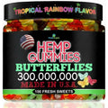 Healthergize hemp gummies tropical rainbow butterflies front view