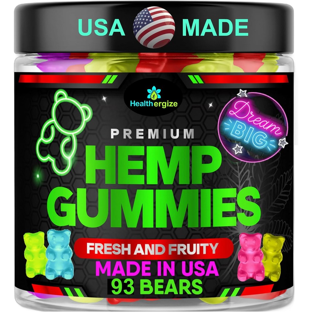 Healthergize Hemp For Deep Sleep Gummy Bears front view