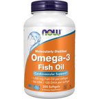Now Foods Omega 3 Fish Oil 1000mg 200 Softgels bottle front view