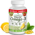 Nature's Branch Triple Strength Omega 3 Fish Oil front view bottle with lemon graphics