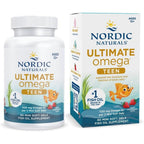 Nordic Naturals Ultimate Omega 2X Teen front view packaging with strawberry flavor label