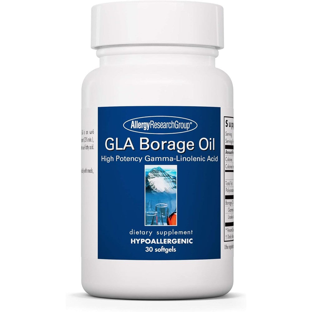 Allergy Research Group GLA Borage Oil front view omega 6 supplement bottle