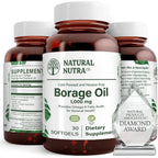 Natural Nutra Borage Oil front view bottle packaging