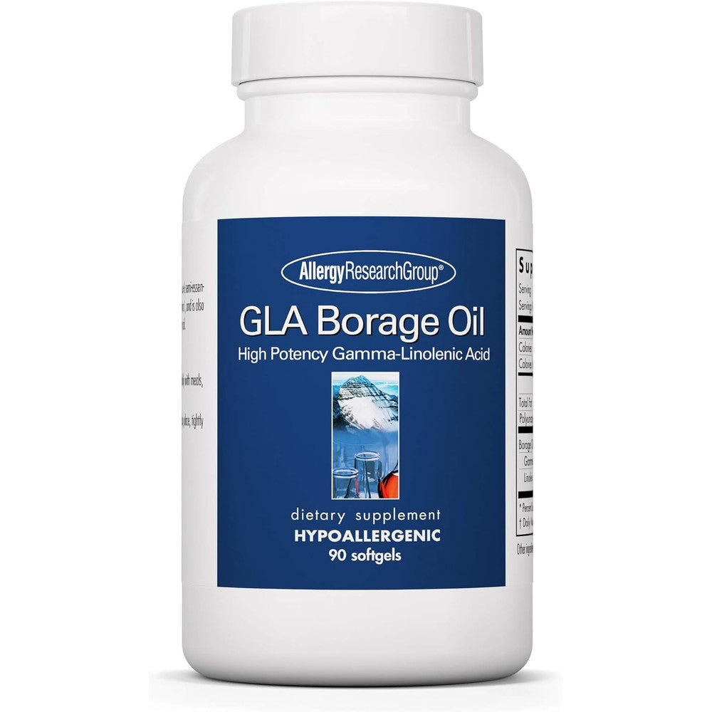 Allergy Research Group GLA Borage Oil 90 Softgels front view bottle for premium skin health.