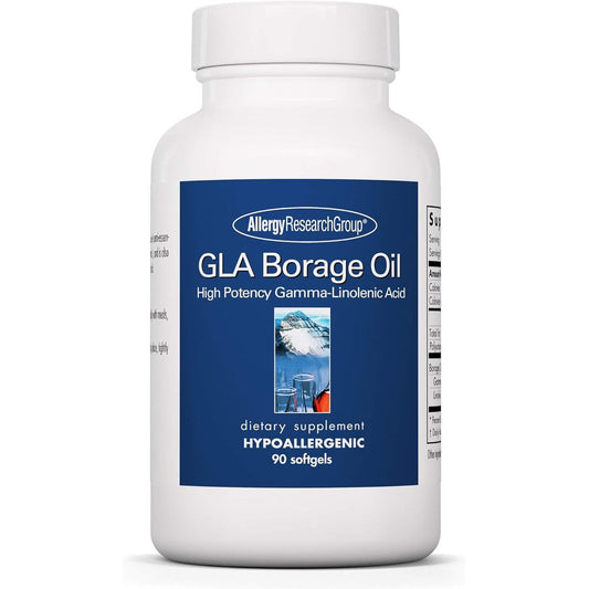 Allergy Research Group GLA Borage Oil 90 Softgels front view bottle for premium skin health.