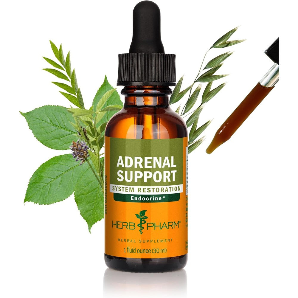 Herb Pharm Adrenal Support Liquid front view authentic USA imported herbal supplement for stress relief