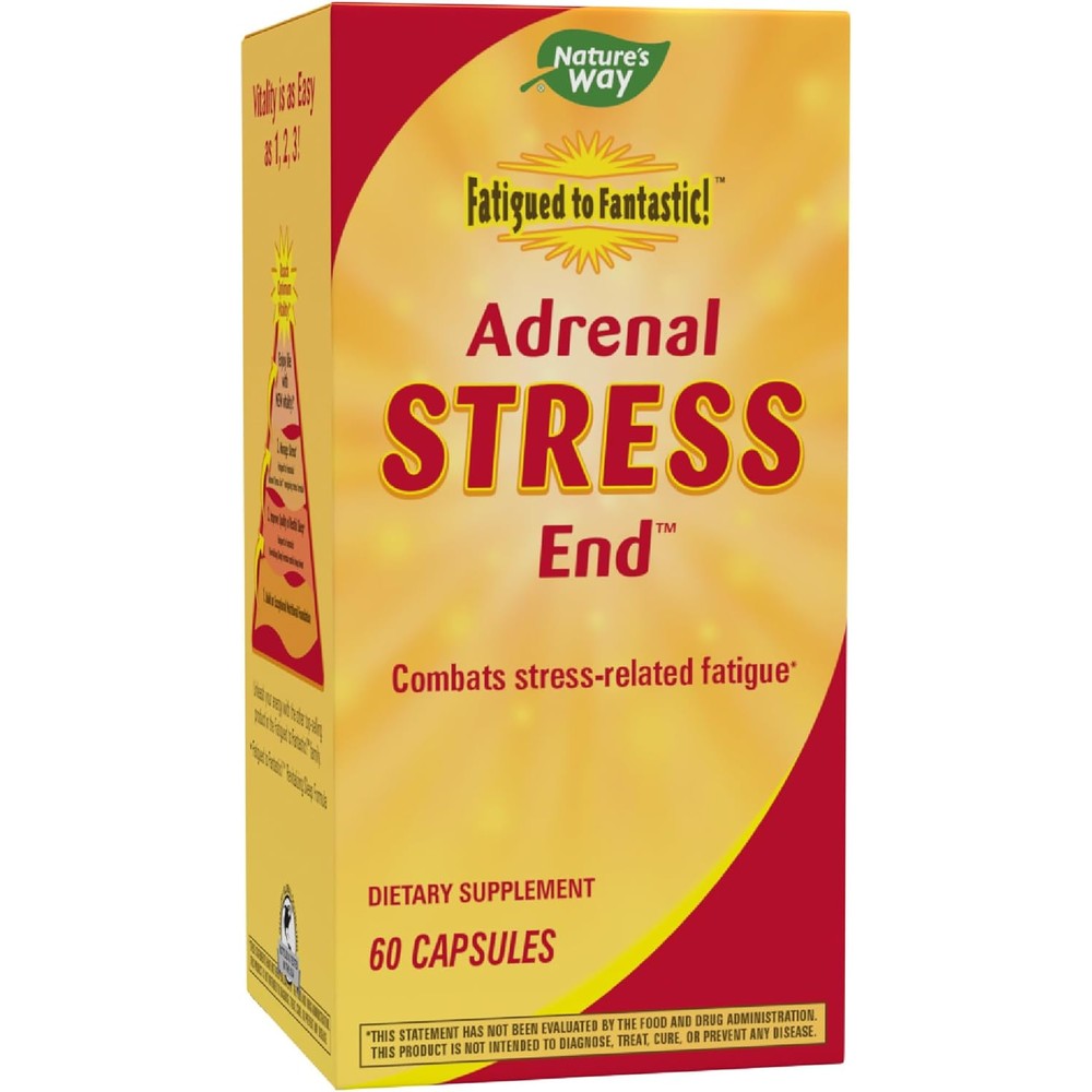 Nature's Way Fatigued to Fantastic Adrenal Stress End 60 capsules front view packaging