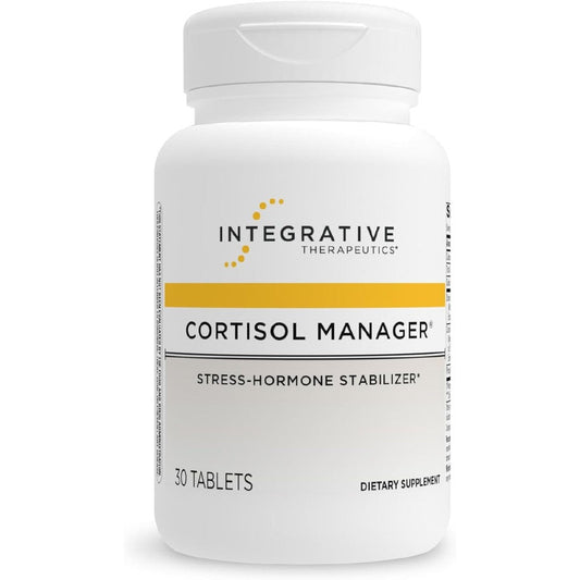 Integrative Therapeutics Cortisol Manager 30 tablets front bottle view supplement for stress relief