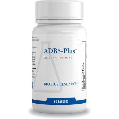 Biotics Research ADB5 Plus 90 Tablets front view bottle for adrenal support.