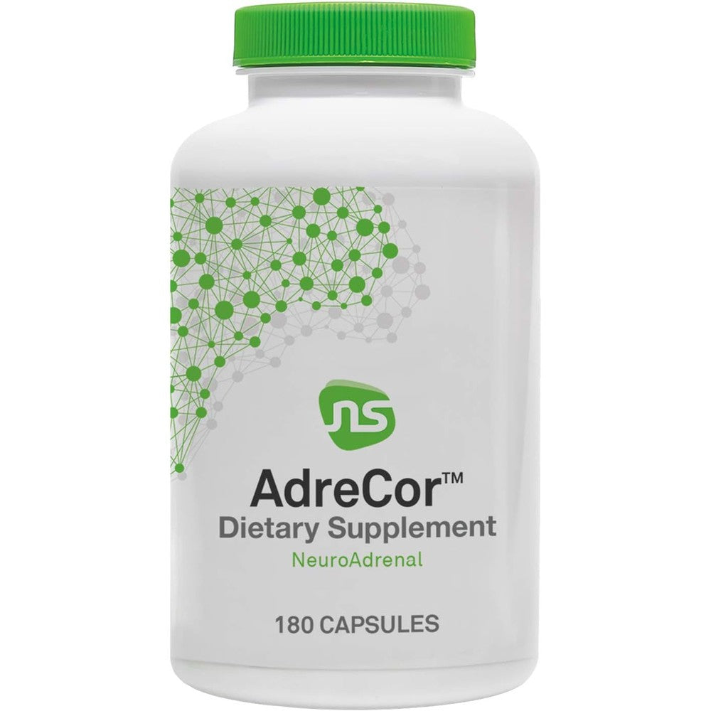 NeuroScience AdreCor Adrenal Support 180 Capsules front view bottle for stress relief