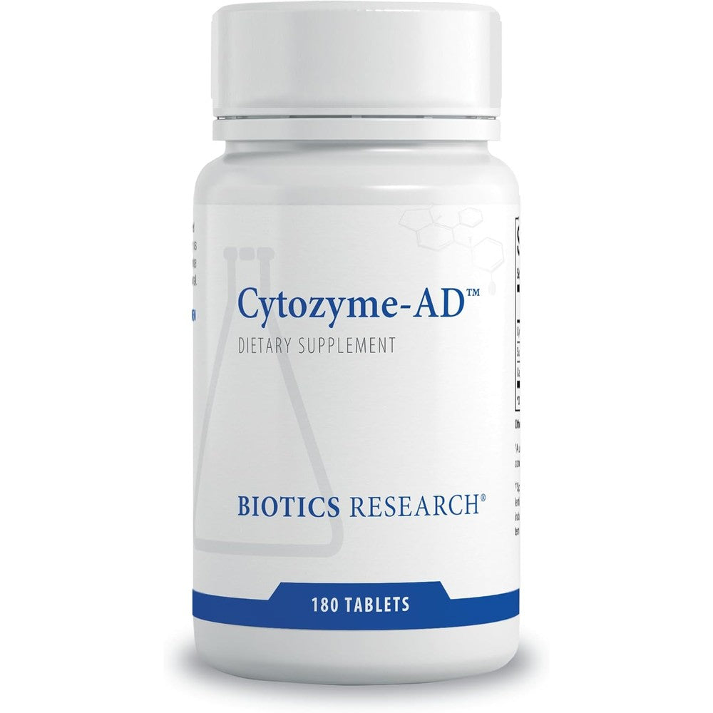 Biotics Research Cytozyme AD 180 Tablets front view bottle for stress relief