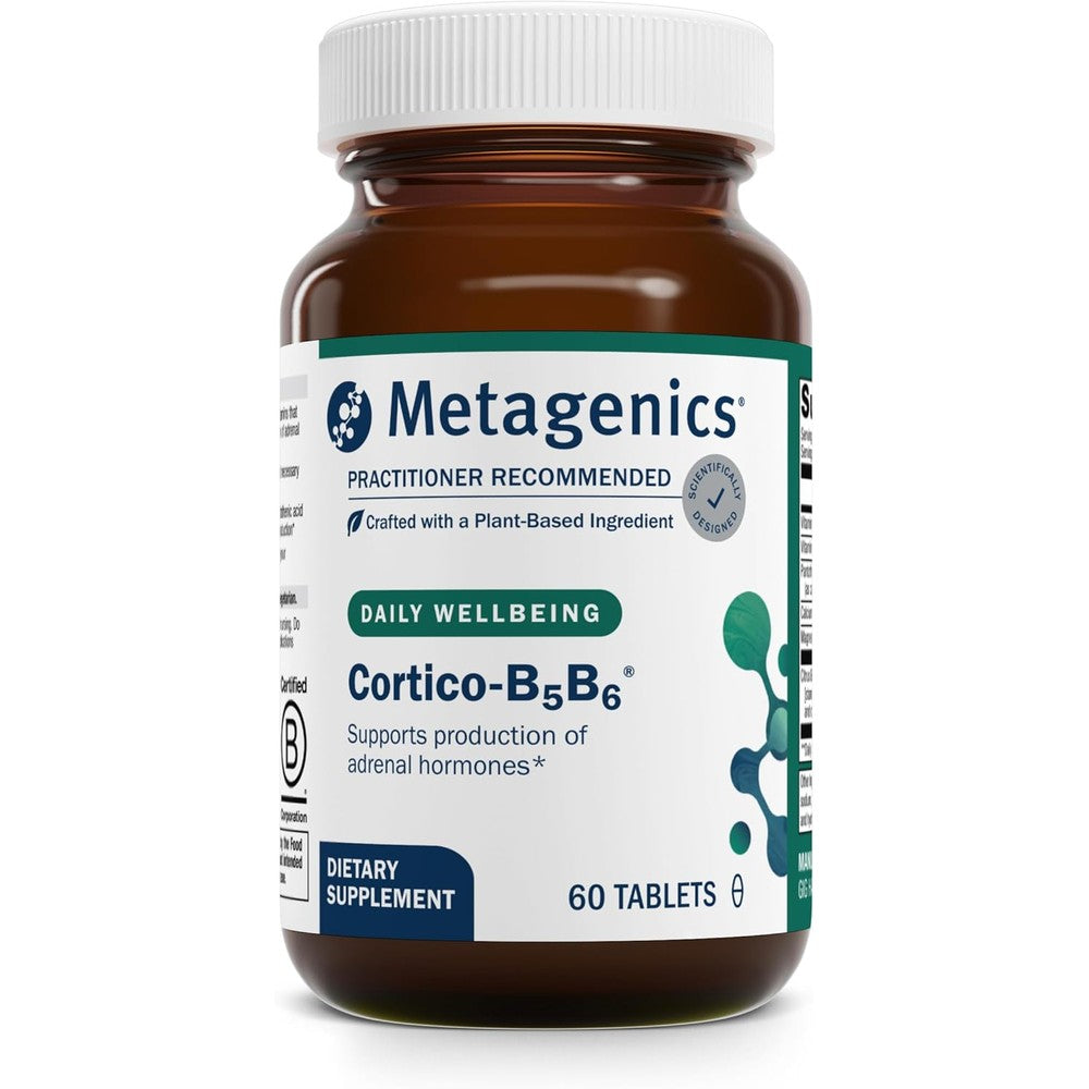 Metagenics Cortico B5B6 60 tablets front bottle view authentic USA import
