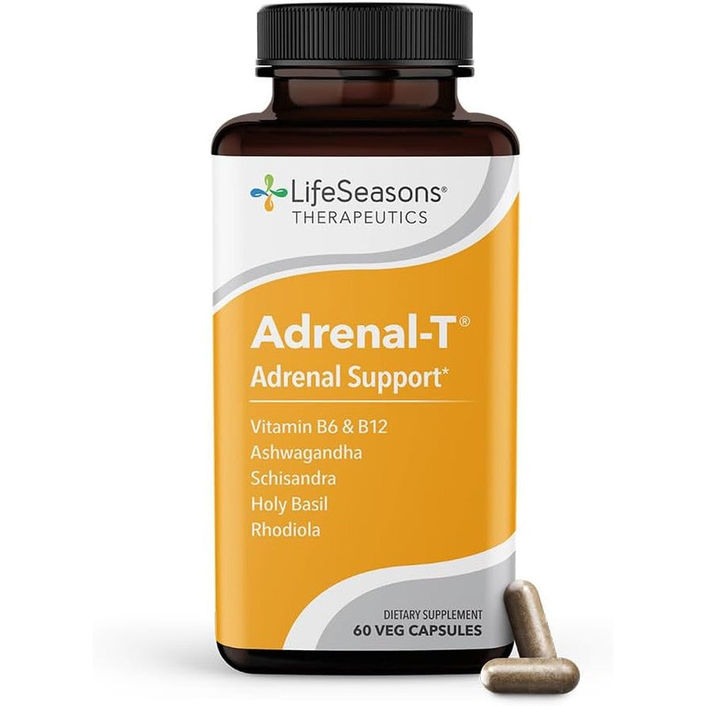 LifeSeasons Adrenal T Adrenal Support 60 Capsules front view bottle for stress management