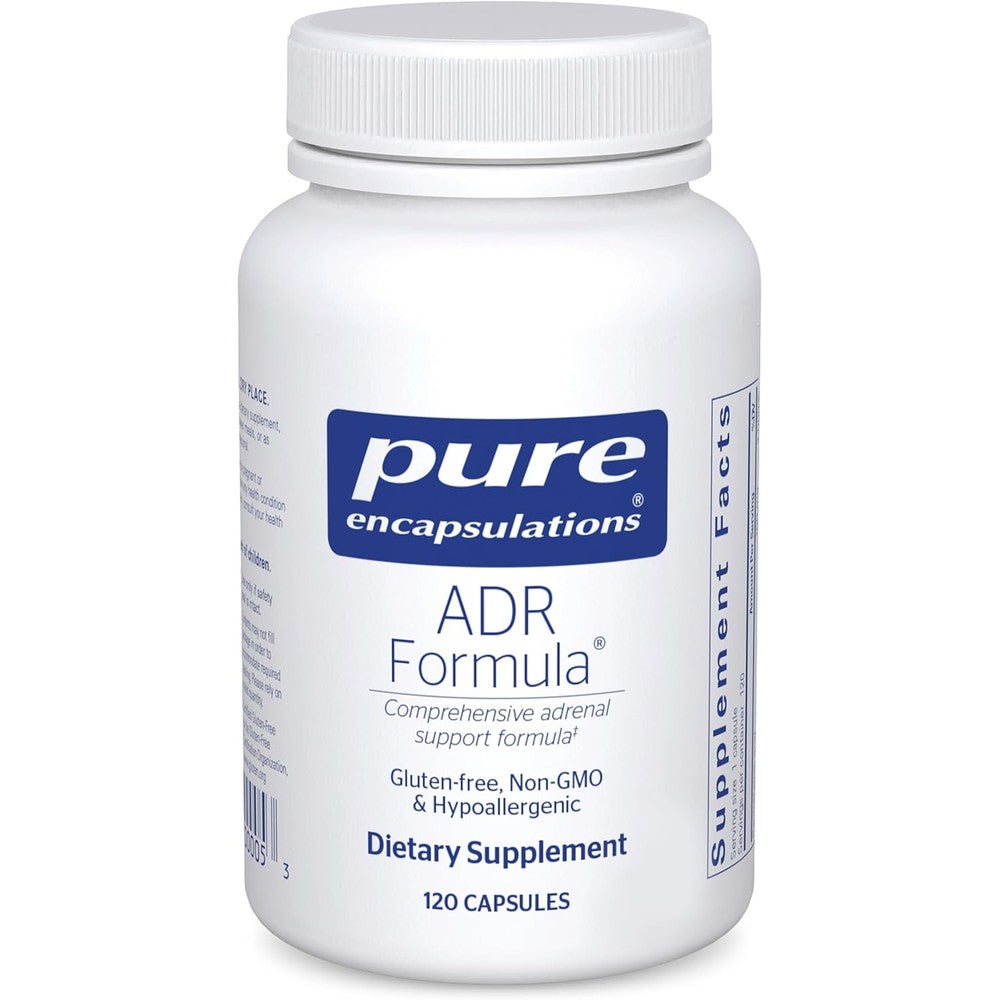 Pure Encapsulations ADR Formula 120 capsules front bottle view showing premium adrenal support packaging