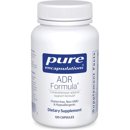 Pure Encapsulations ADR Formula 120 capsules front bottle view showing premium adrenal support packaging