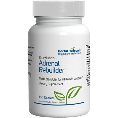 Doctor Wilson's Original Formulations Adrenal Rebuilder 150 Caplets front view bottle for stress relief.