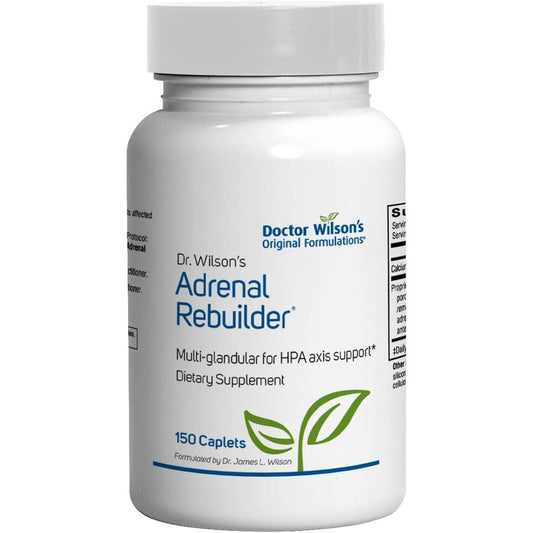 Doctor Wilson's Original Formulations Adrenal Rebuilder 150 Caplets front view bottle for stress relief.