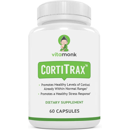 VitaMonk CortiTrax Cortisol Support Capsules front view for stress relief