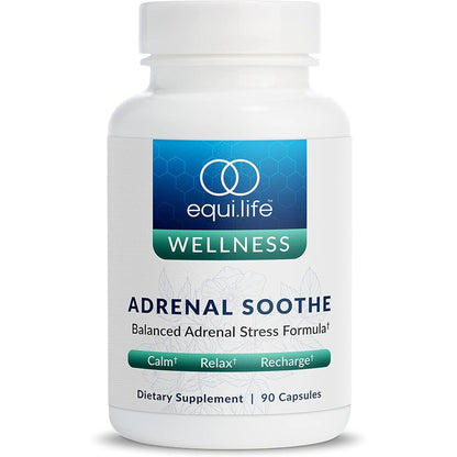 EquiLife Adrenal Soothe 90 capsules front bottle view for stress relief supplement