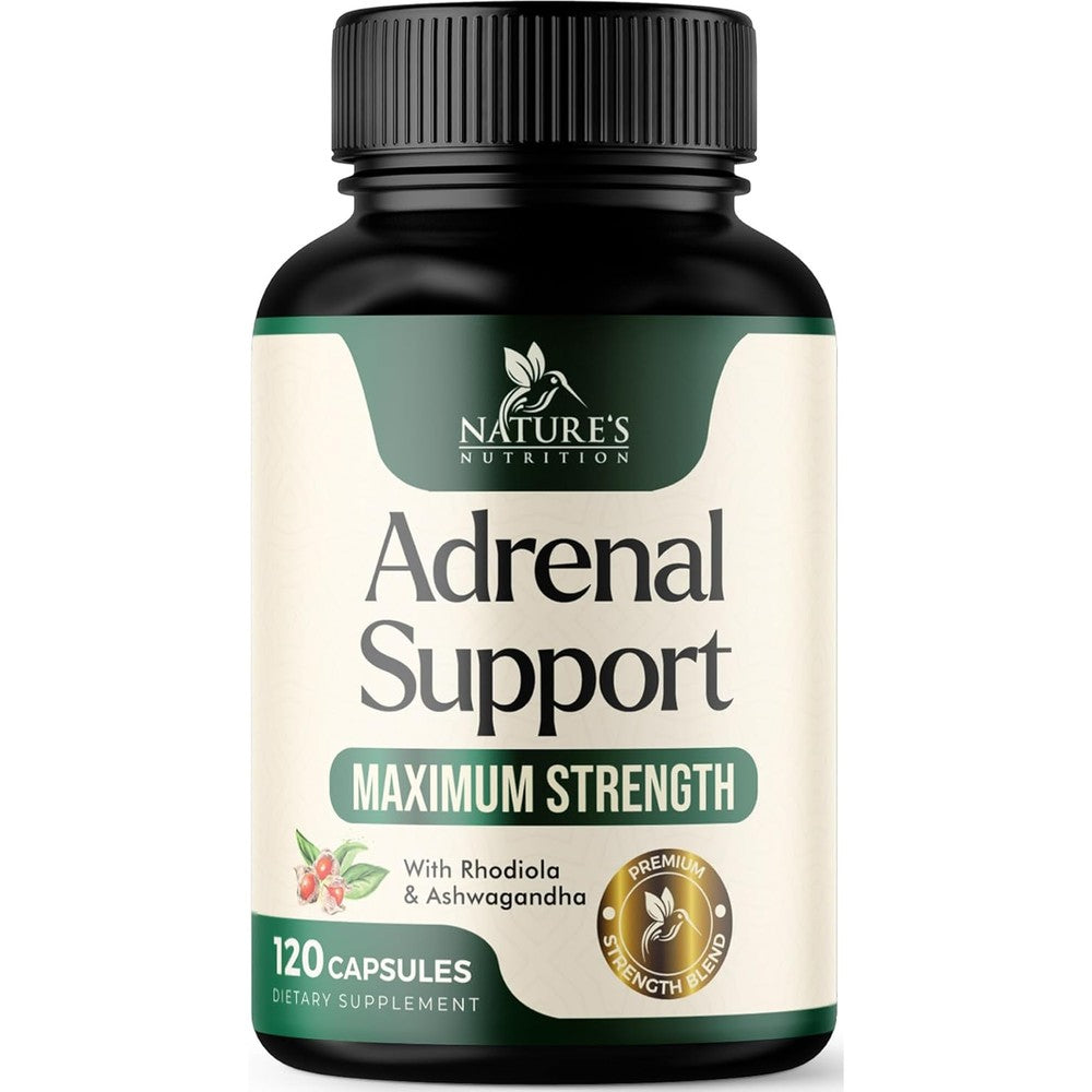 Nature's Nutrition Adrenal Support 120 capsules front view packaging
