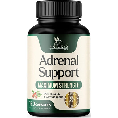 Nature's Nutrition Adrenal Support 120 capsules front view packaging