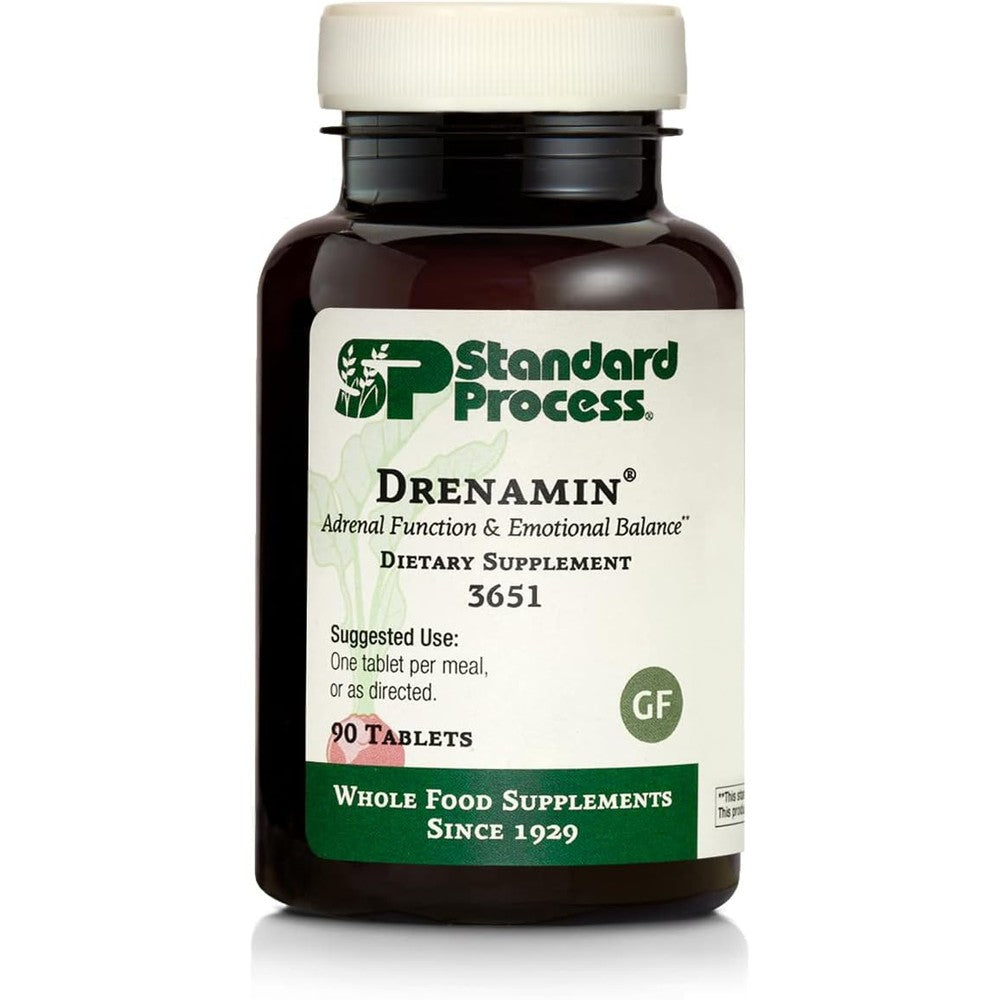 Standard Process Drenamin Adrenal Support 90 Tablets front bottle view
