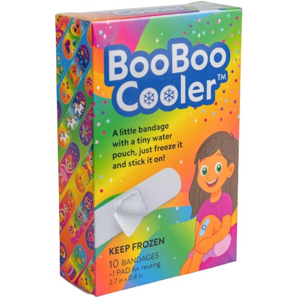BooBoo Cooler Kids Cooling Bandages front view of Rainbow Magic 10 pack packaging