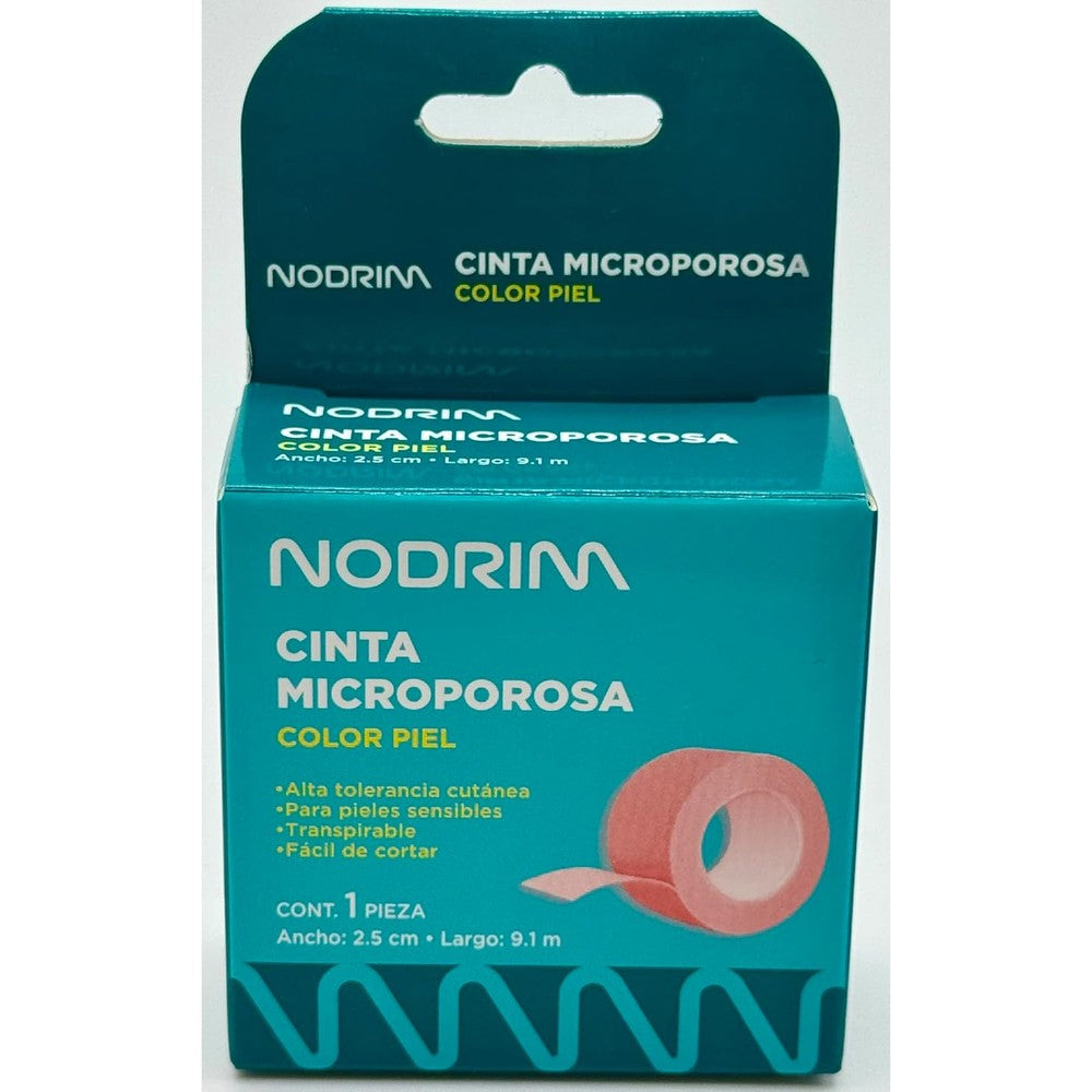 Nodrim Microporous Surgical Tape front view skin colored medical adhesive roll