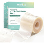 Welnove Hydrocolloid Roll front view showing medical grade packaging and roll width.