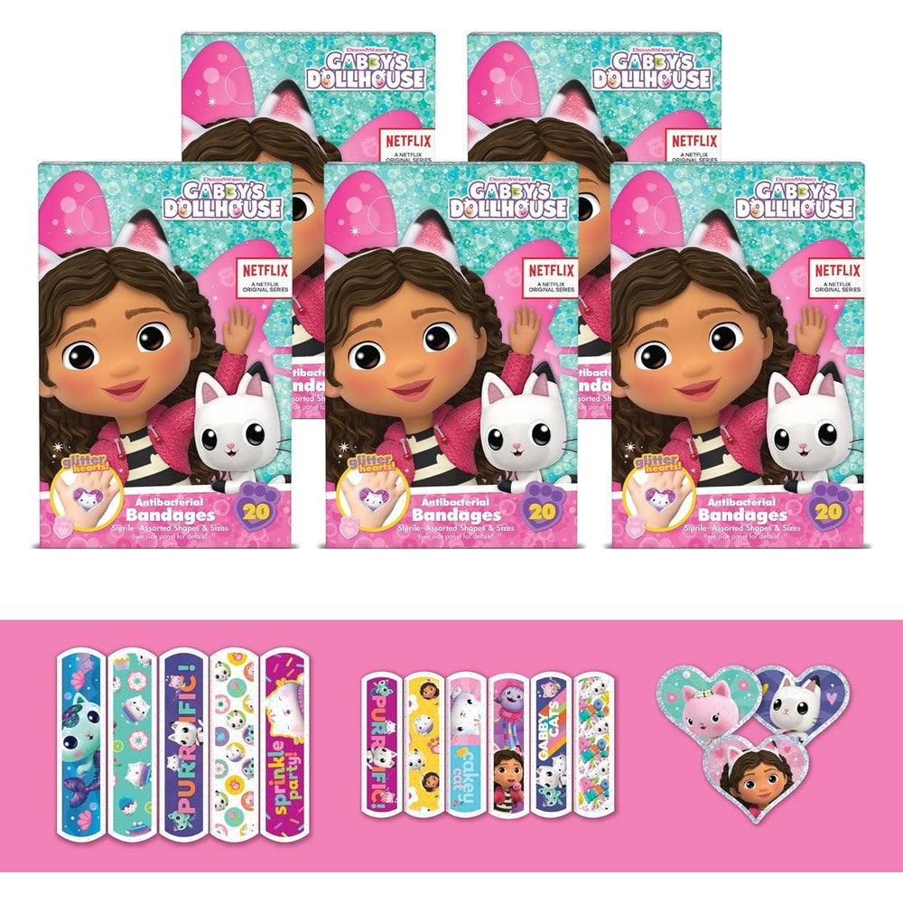 Care Band Gabby's Dollhouse assorted bandages front box view kids first aid