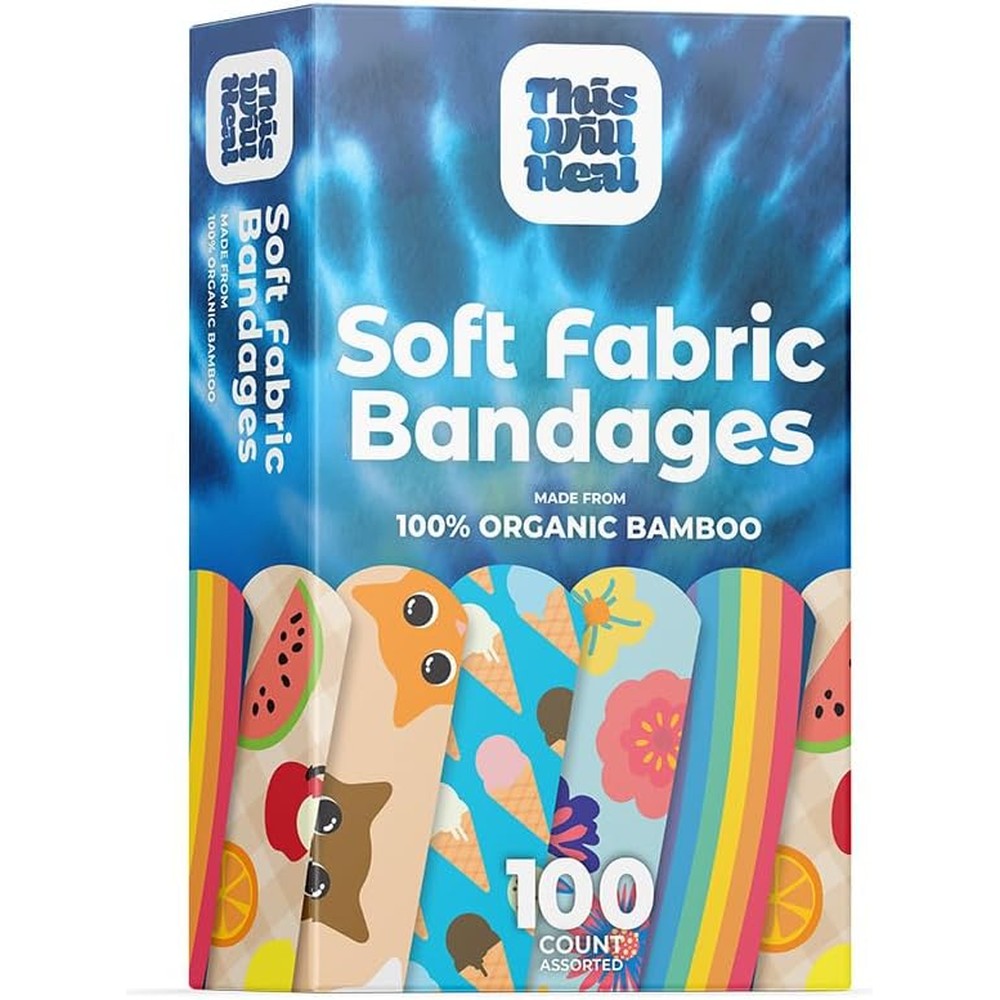 This Will Heal Organic Bamboo Bandages 100 count front packaging view