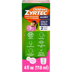 Zyrtec Children's Allergy Relief Syrup front view for 24 hour relief