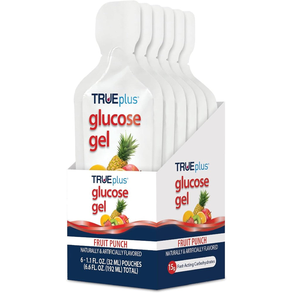 TRUEplus Glucose Gel Pouch 6 pack front view for blood sugar support