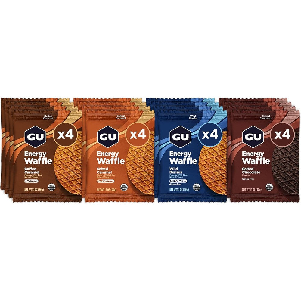 GU Energy Stroopwafel Variety Pack front view showing 16 count box